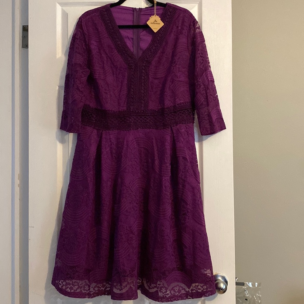NWT V-neck Lace Dress w/ Half Sleeves!